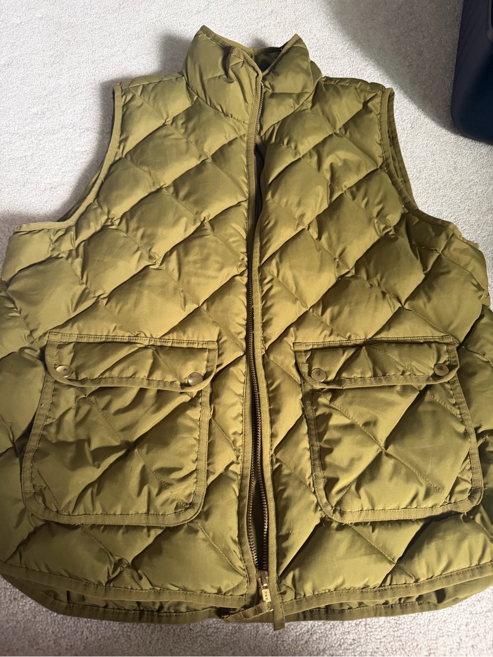 J.Crew Olive Green Quilted Puffer Vest